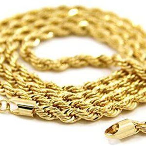Mens 24K Yellow Gold Plated Rope Chain link in description amazon.ca